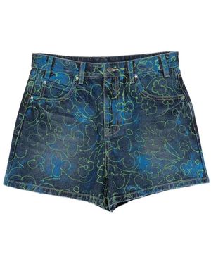 JNBY Floral-Print Denim Shorts - Blue