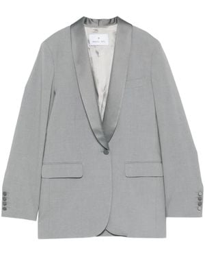 Manuel Ritz Satin-Lapel Blazer - Grey