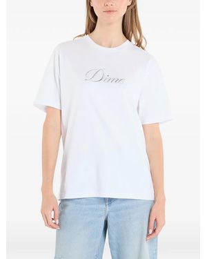 Dime Cursive Logo T-Shirt - White
