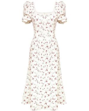 POST MERIDIEM Square-Neck Midi Dress - White