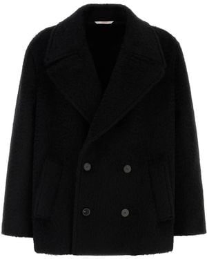 Valentino Garavani Double Breasted Long Sleeve Jacket - Black