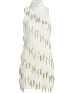 Cinq À Sept Turtleneck Fringe Dress - White