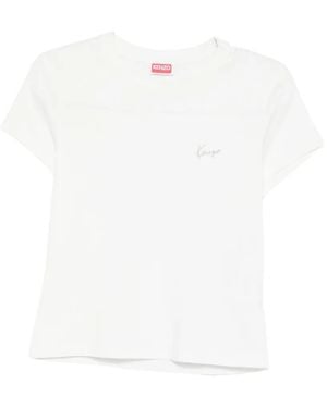 KENZO Logo-Embroidered T-Shirt - White