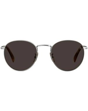 David Beckham Round-Frame Sunglasses - Metallic