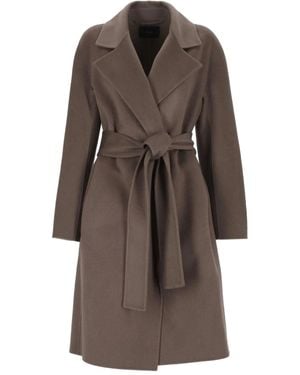 JOSEPH Belt-Fastening Coat - Brown