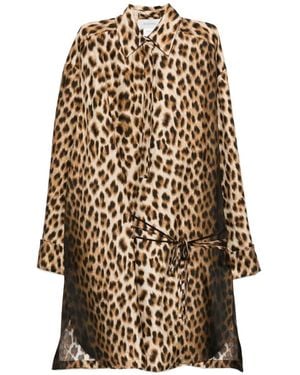 Sportmax Leopard Midi Dress - White