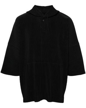 Homme Plissé Issey Miyake Mc June Plissé Hooded T-Shirt - Black