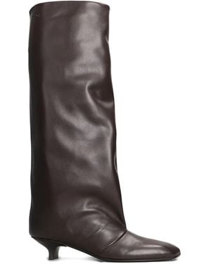 Vicini Square-Toe Boots - Gray