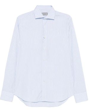 Canali Vertical-Stripe Shirt - White
