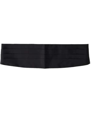 Caruso Pleated Silk Cummerbund - White