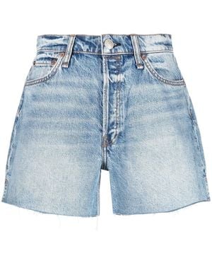 Rag & Bone High-Waisted Denim Shorts - Blue