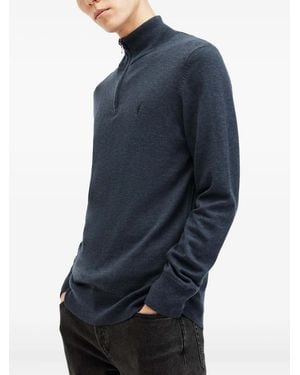 AllSaints Pullover mit Reißverschluss - Blau
