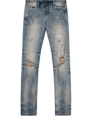 RTA Clayton Distressed Bootcut Jeans - Blue