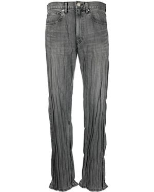 Martine Rose Crease-Detail Denim Jeans - Grey