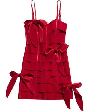Area Bow Bandage Mini Dress - Red
