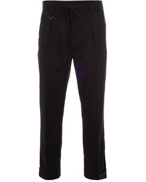 Paolo Pecora Pleated-Front Drawstring-Waist Pants - Black