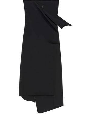 Courreges Drapiertes Midikleid - Schwarz