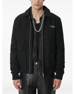 Filling Pieces Chaqueta bordada con cremallera - Negro