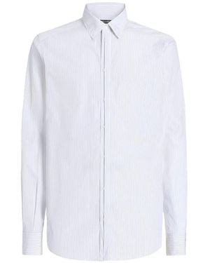 Dolce & Gabbana Striped Poplin Martini Shirt - White