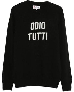 MC2 Saint Barth Pull Heron À Slogan En Intarsia - Black