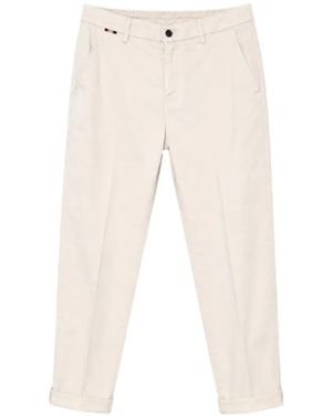 Mason's Elasticated-Waistband Turn-Up Pants - White