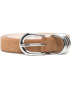 DEHANCHE Hollyhock 3-Ring Suede Belt - Brown