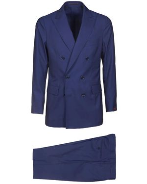 Bagnoli Sartoria Napoli Doppelreihiger Anzug - Blau