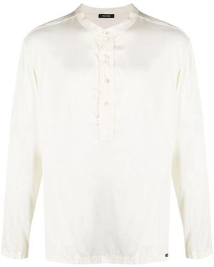 Tom Ford Button-Placket Satin Shirt - White