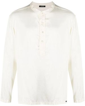 Tom Ford Button-Placket Satin Shirt - White