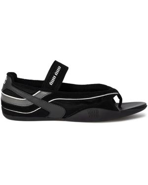Miu Miu Technical Fabric Sandals - Black