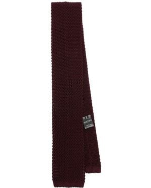 Fursac Square-Tip Knitted Silk Tie - Purple