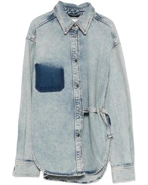 Haikure Bella Belted Shirt - Blue