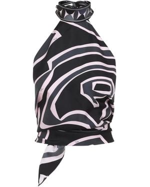 PUCCI Haltertop Met Abstracte Print - Zwart