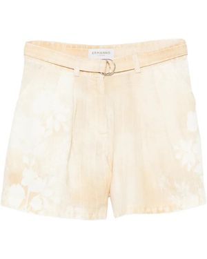 ERMANNO FIRENZE Floral Belted Shorts - Natural