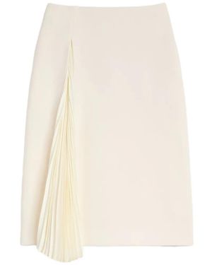 Jil Sander Pleated Asymmetric Midi Skirt - White
