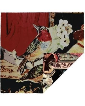 TALKING WALLS Patchwork-Print Scarf - Black