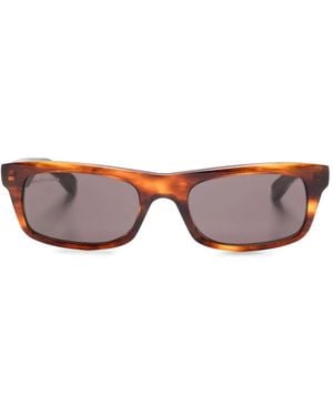 Balenciaga Lunettes De Soleil À Monture Rectangulaire - Marron