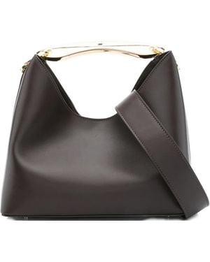 Elleme Boomerang Top-Handle Leather Tote Bag - Black