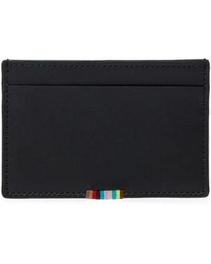 Paul Smith Leather 'Signature Stripe' Card Holder - Black