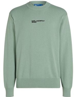 Karl Lagerfeld Logo-Embroidered Jumper - Green