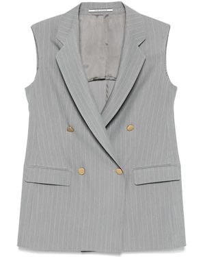 Tagliatore Tailored Sleeveless Blazer With-Tone Buttons - Gray