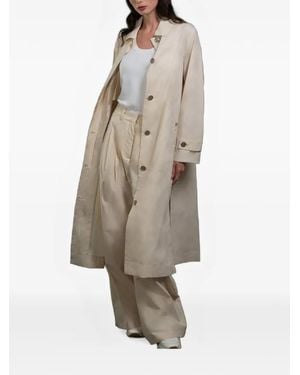 Moorer Rixta Single-Breasted Trench Coat - White