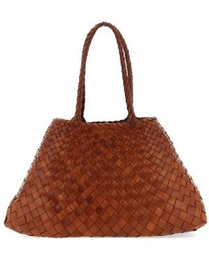 Dragon Diffusion Santa Croce Woven-Leather Tote Bag - Brown