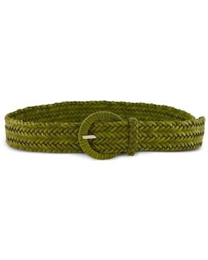 Dragon Diffusion Braided Leather Belt - Green