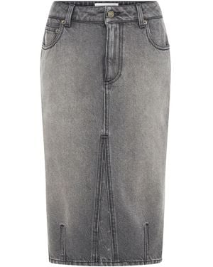 Marine Serre Knee-Kength Midi Skirt - Gray
