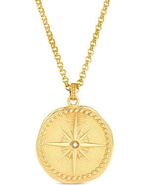Dower & Hall Compass-Pendant Necklace - Metallic