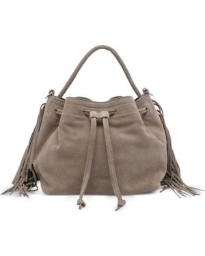 Vic Matié Fringed Suede Tote Bag - Brown