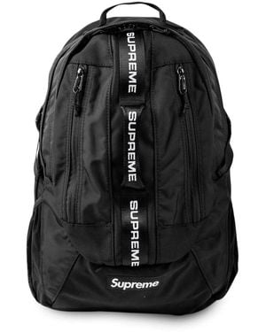 Supreme Logo Strap Backpack - Black