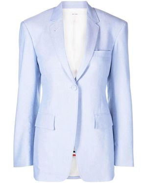 Thom Browne Single-Breasted Cotton Blazer - Blue