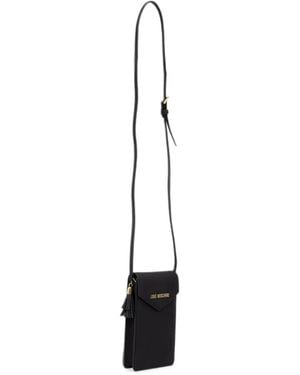 Love Moschino Logo-Plaque Tassel Phone Bag - White